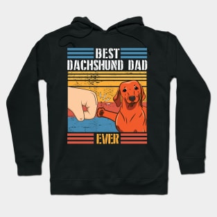 Dachshund Dog And Daddy Hand To Hand Best Dachshund Dad Ever Dog Father Parent July 4th Day Hoodie